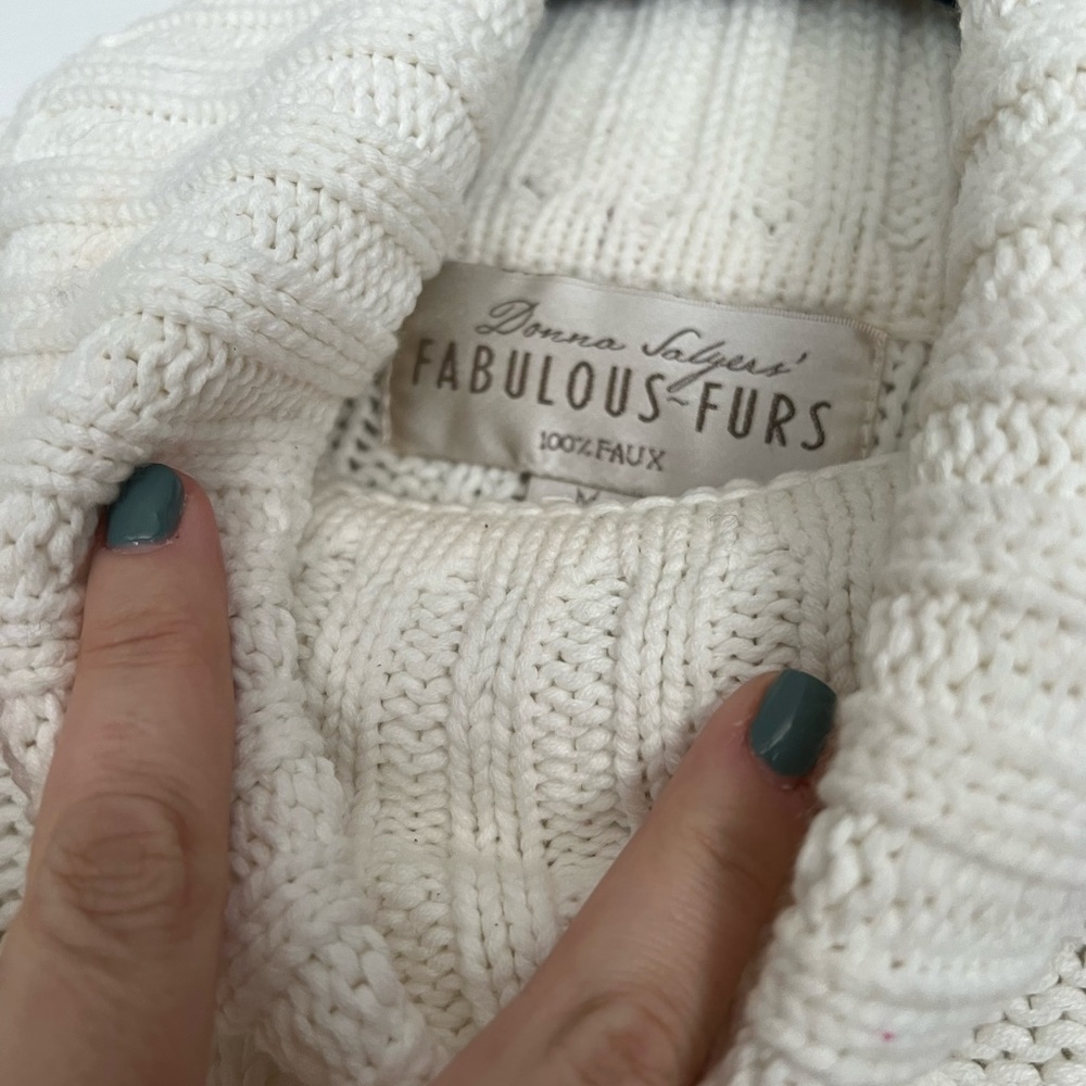 Fabulous furs cream turtleneck sweater